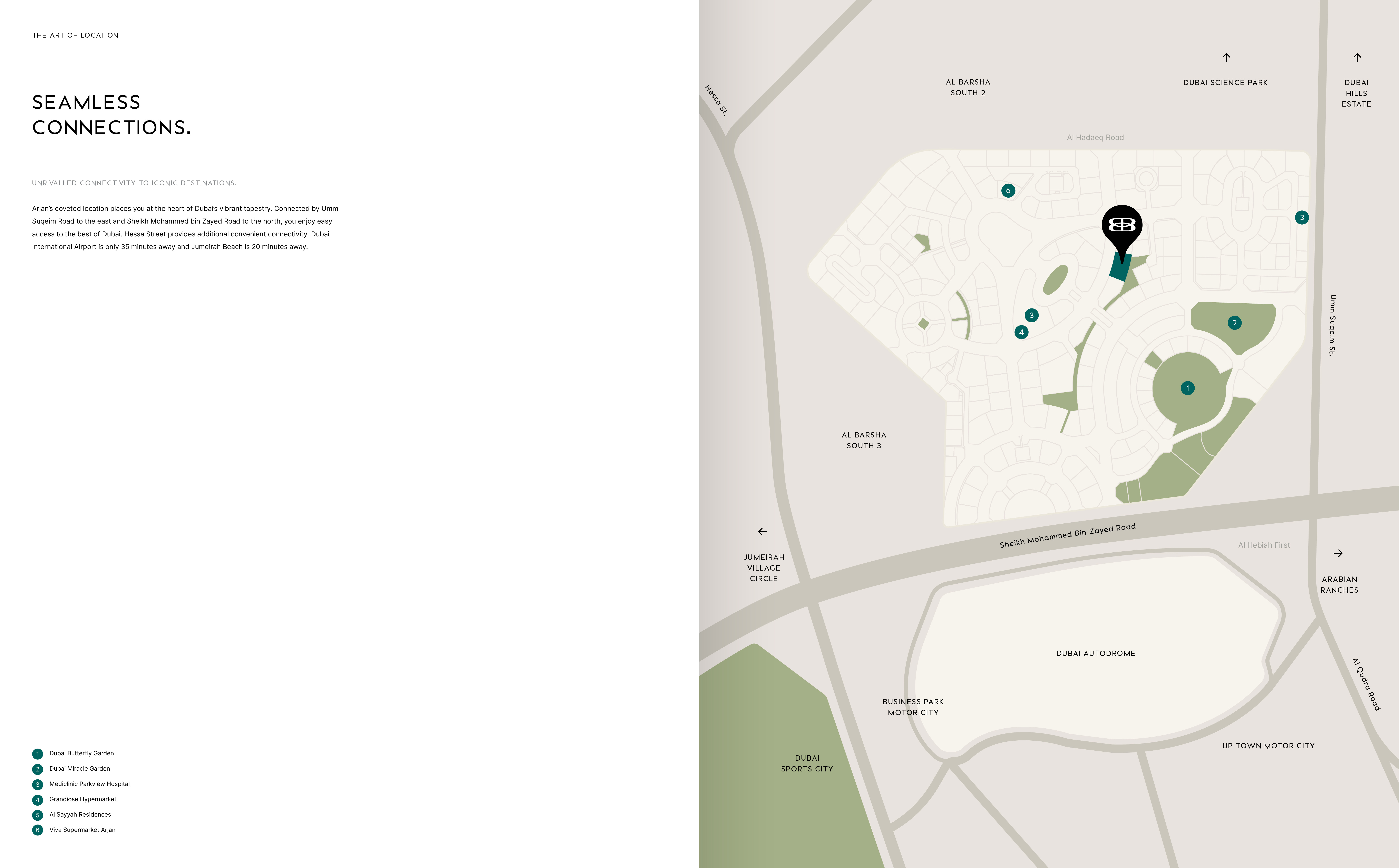 Location of Bond Enclave, Arjan Dubailand